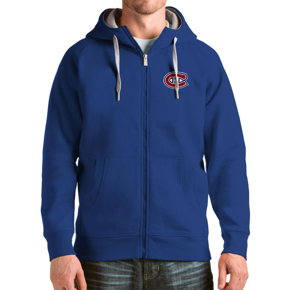 Montreal Canadiens Antigua Logo Victory Full-Zip Hoodie - Blue - NHL