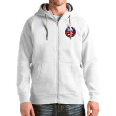 New York Islanders Antigua Logo Victory Full-Zip Hoodie - White - NHL
