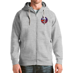 New York Islanders Antigua Logo Victory Full-Zip Hoodie - Heathered Gray - NHL