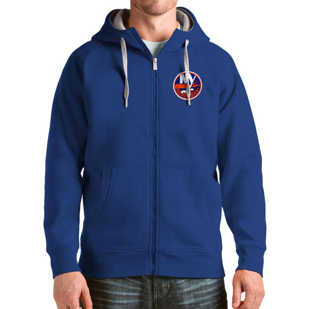 New York Islanders Antigua Logo Victory Full-Zip Hoodie - Royal - NHL