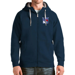New York Rangers Antigua Logo Victory Full-Zip Hoodie - Navy - NHL