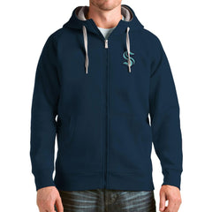 Seattle Kraken Antigua Logo Victory Full-Zip Hoodie - Deep Sea Blue - NHL