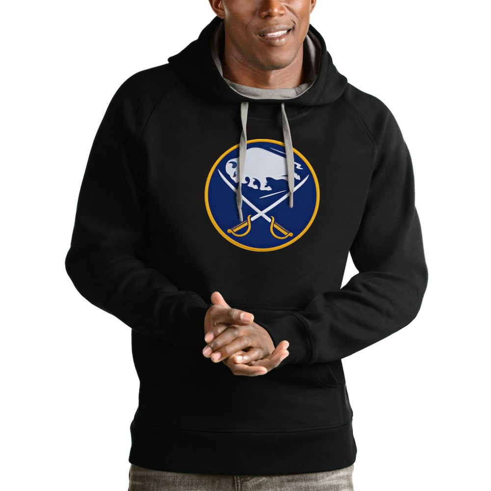 Buffalo Sabres Antigua Logo Victory Pullover Hoodie - Black - NHL