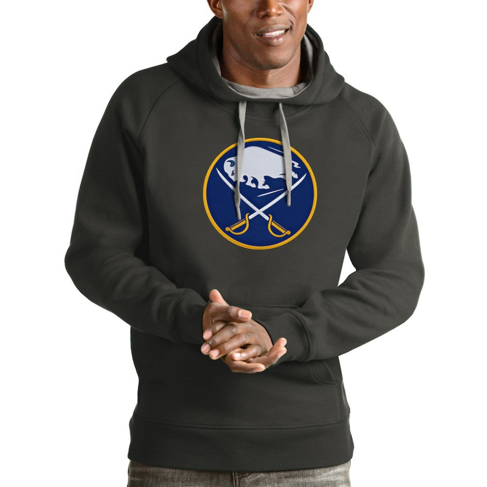 Buffalo Sabres Antigua Logo Victory Pullover Hoodie - Charcoal - NHL