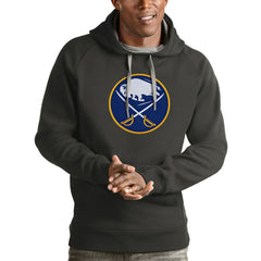 Buffalo Sabres Antigua Logo Victory Pullover Hoodie - Charcoal - NHL