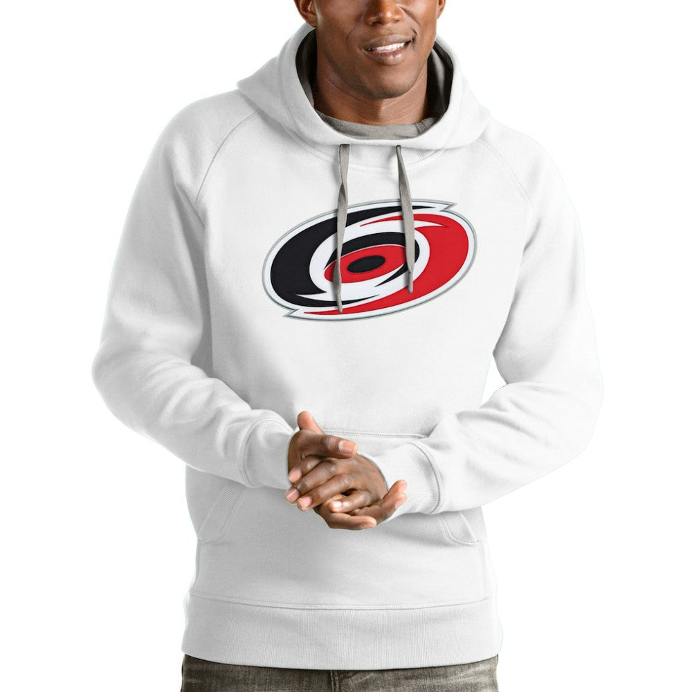Carolina Hurricanes Antigua Logo Victory Pullover Hoodie - White - NHL