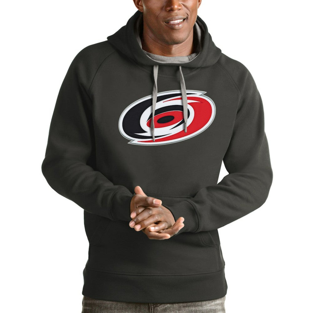 Carolina Hurricanes Antigua Logo Victory Pullover Hoodie - Charcoal - NHL
