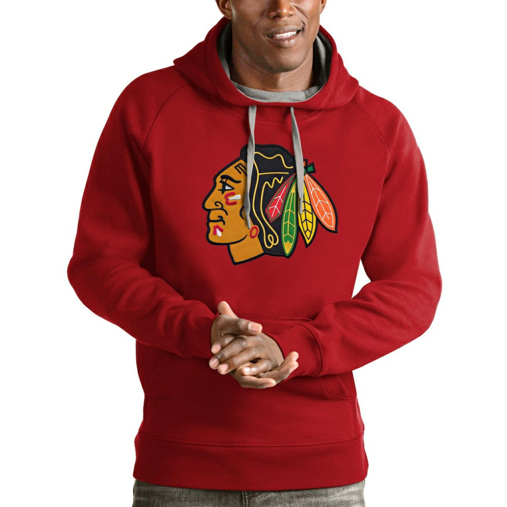 Chicago Blackhawks Antigua Logo Victory Pullover Hoodie - Red - NHL