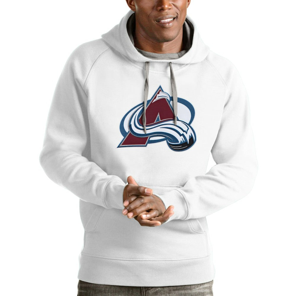 Colorado Avalanche Antigua Logo Victory Pullover Hoodie - White - NHL