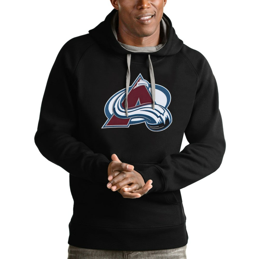 Colorado Avalanche Antigua Logo Victory Pullover Hoodie - Black - NHL