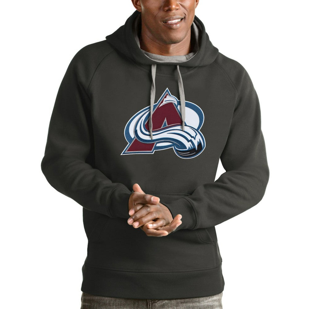 Colorado Avalanche Antigua Logo Victory Pullover Hoodie - Charcoal - NHL