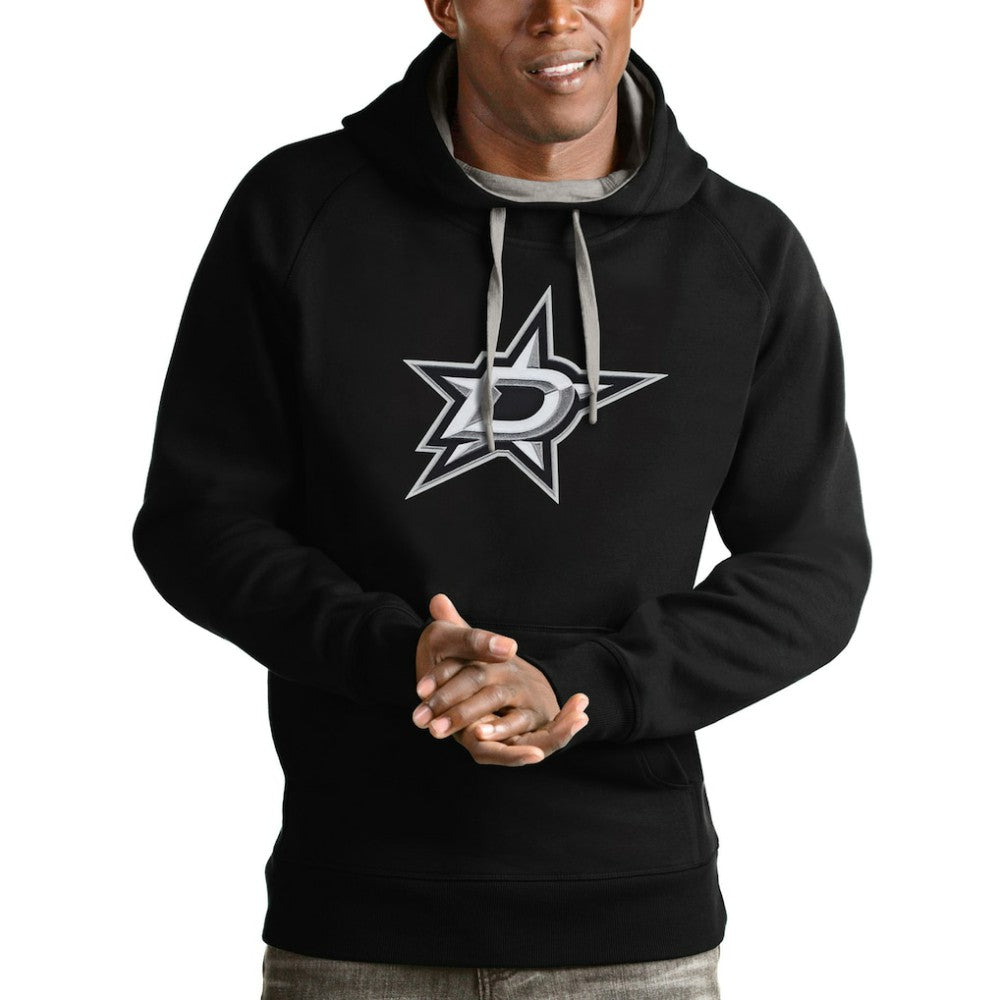 Dallas Stars Antigua Logo Victory Pullover Hoodie - Black - NHL