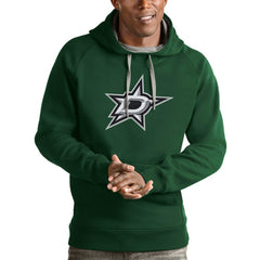 Dallas Stars Antigua Logo Victory Pullover Hoodie - Hunter Green - NHL