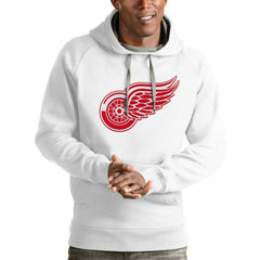 Detroit Red Wings Antigua Logo Victory Pullover Hoodie - White - NHL