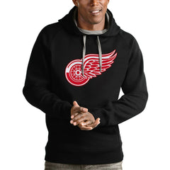 Detroit Red Wings Antigua Logo Victory Pullover Hoodie - Black - NHL