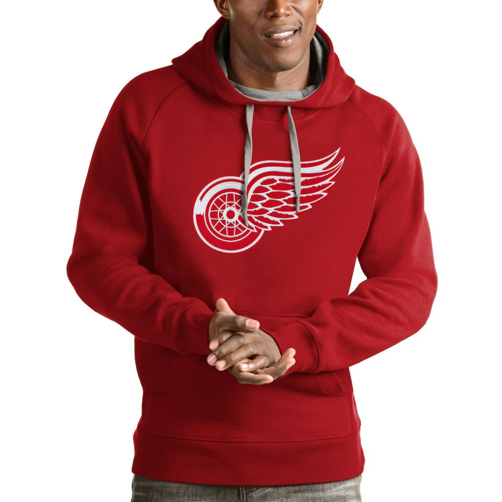 Detroit Red Wings Antigua Logo Victory Pullover Hoodie - Red - NHL