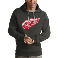 Detroit Red Wings Antigua Logo Victory Pullover Hoodie - Charcoal - NHL
