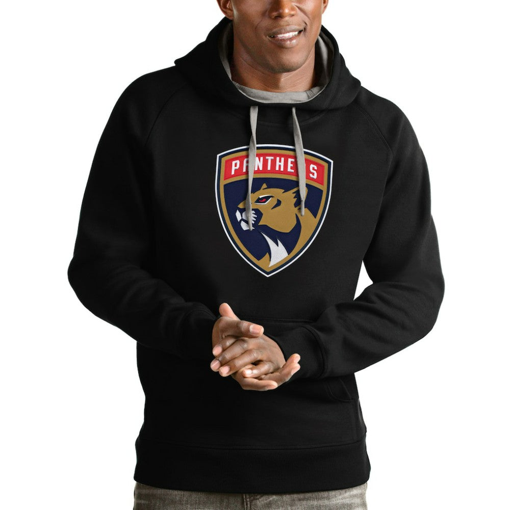 Florida Panthers Antigua Logo Victory Pullover Hoodie - Black - NHL