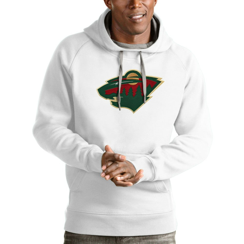 Minnesota Wild Antigua Logo Victory Pullover Hoodie - White - NHL