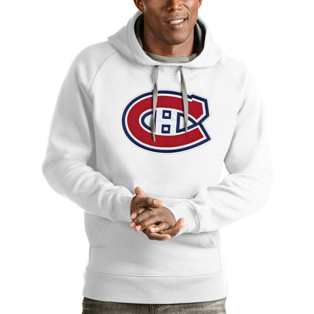 Montreal Canadiens Antigua Logo Victory Pullover Hoodie - White - NHL