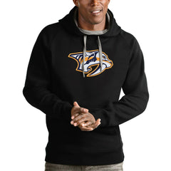Nashville Predators Antigua Logo Victory Pullover Hoodie - Black - NHL
