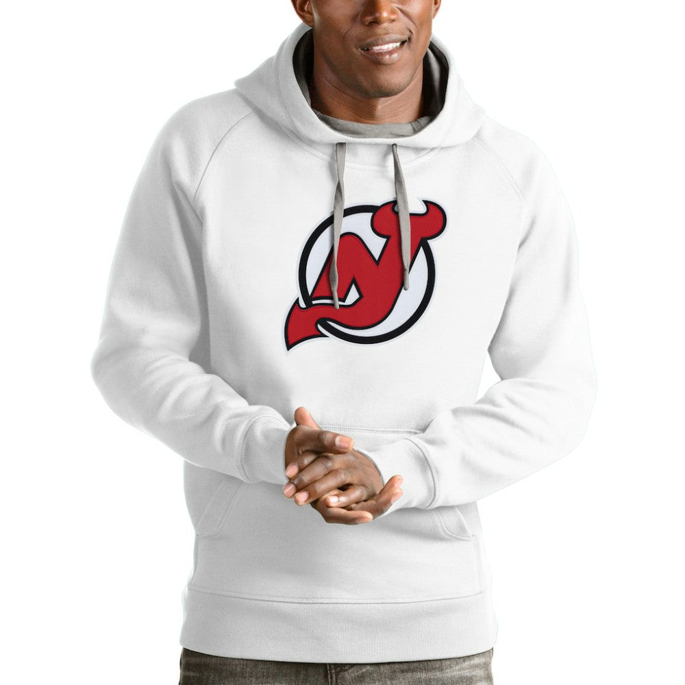 New Jersey Devils Antigua Logo Victory Pullover Hoodie - White - NHL