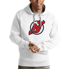 New Jersey Devils Antigua Logo Victory Pullover Hoodie - White - NHL