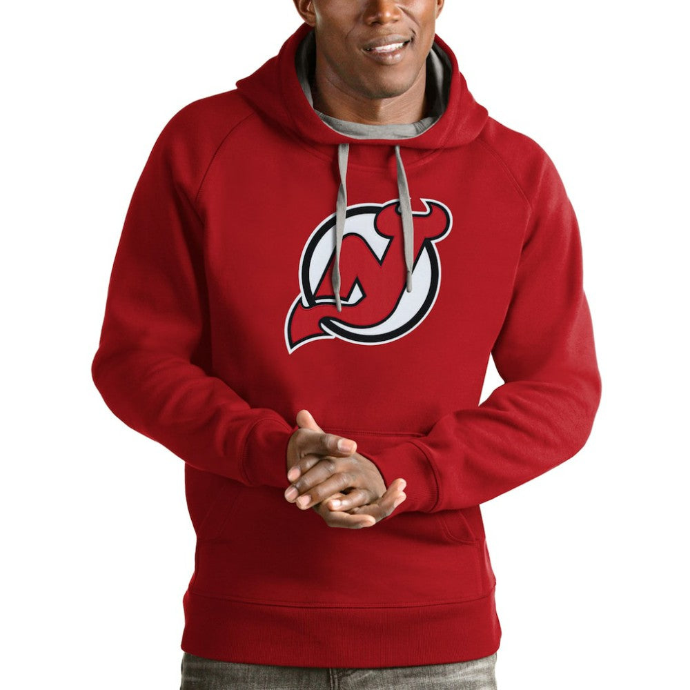 New Jersey Devils Antigua Logo Victory Pullover Hoodie - Red - NHL