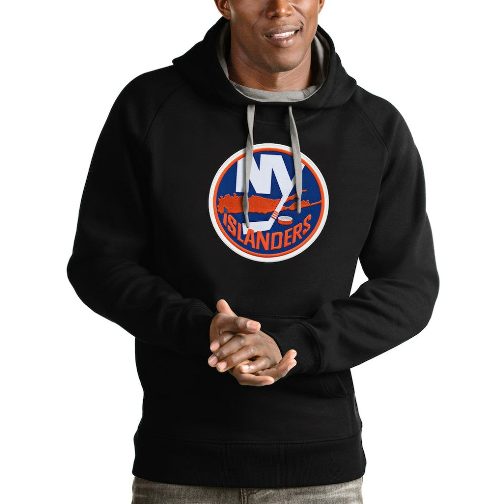 New York Islanders Antigua Logo Victory Pullover Hoodie - Black - NHL