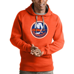 New York Islanders Antigua Logo Victory Pullover Hoodie - Orange - NHL