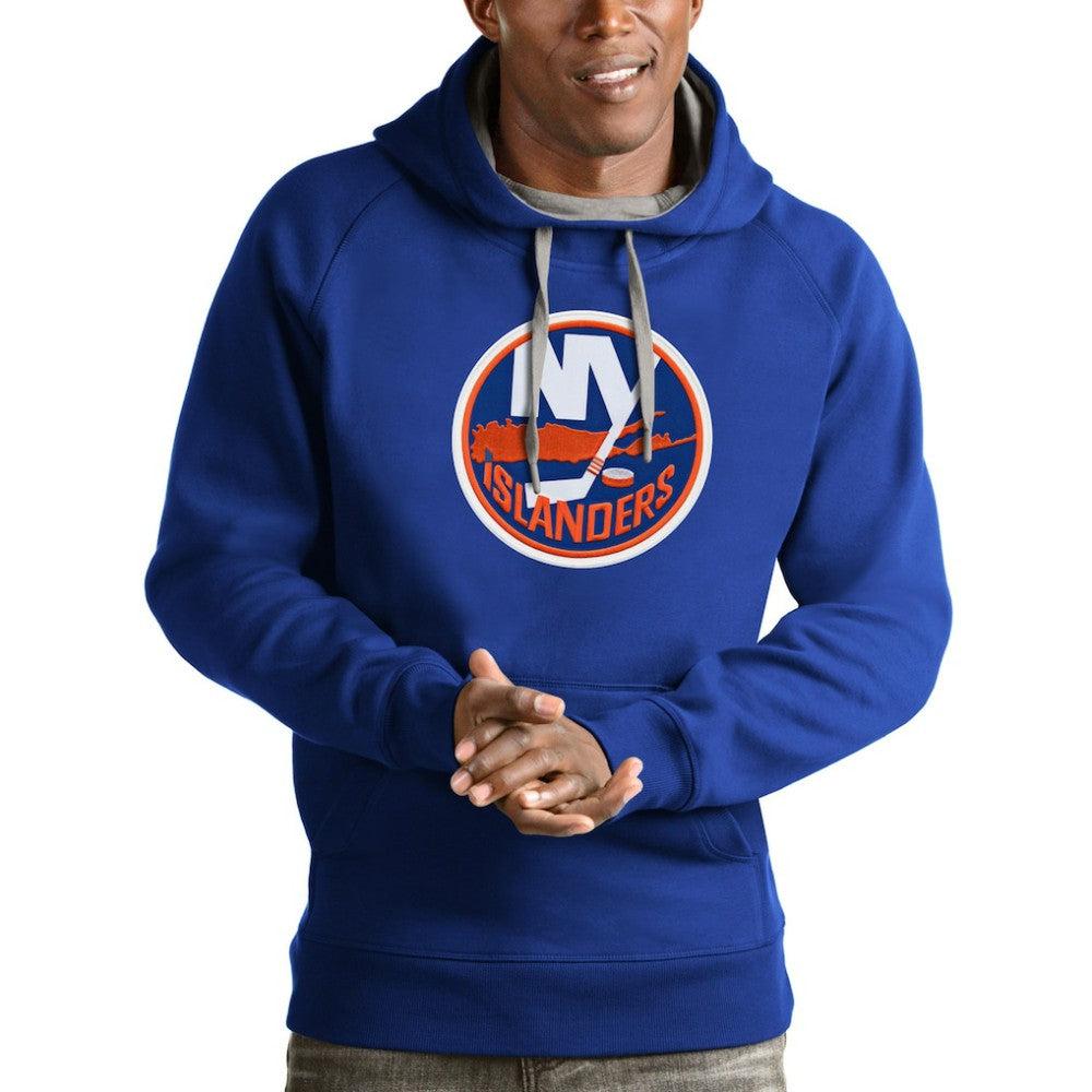 New York Islanders Antigua Logo Victory Pullover Hoodie - Royal - NHL