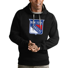 New York Rangers Antigua Logo Victory Pullover Hoodie - Black - NHL