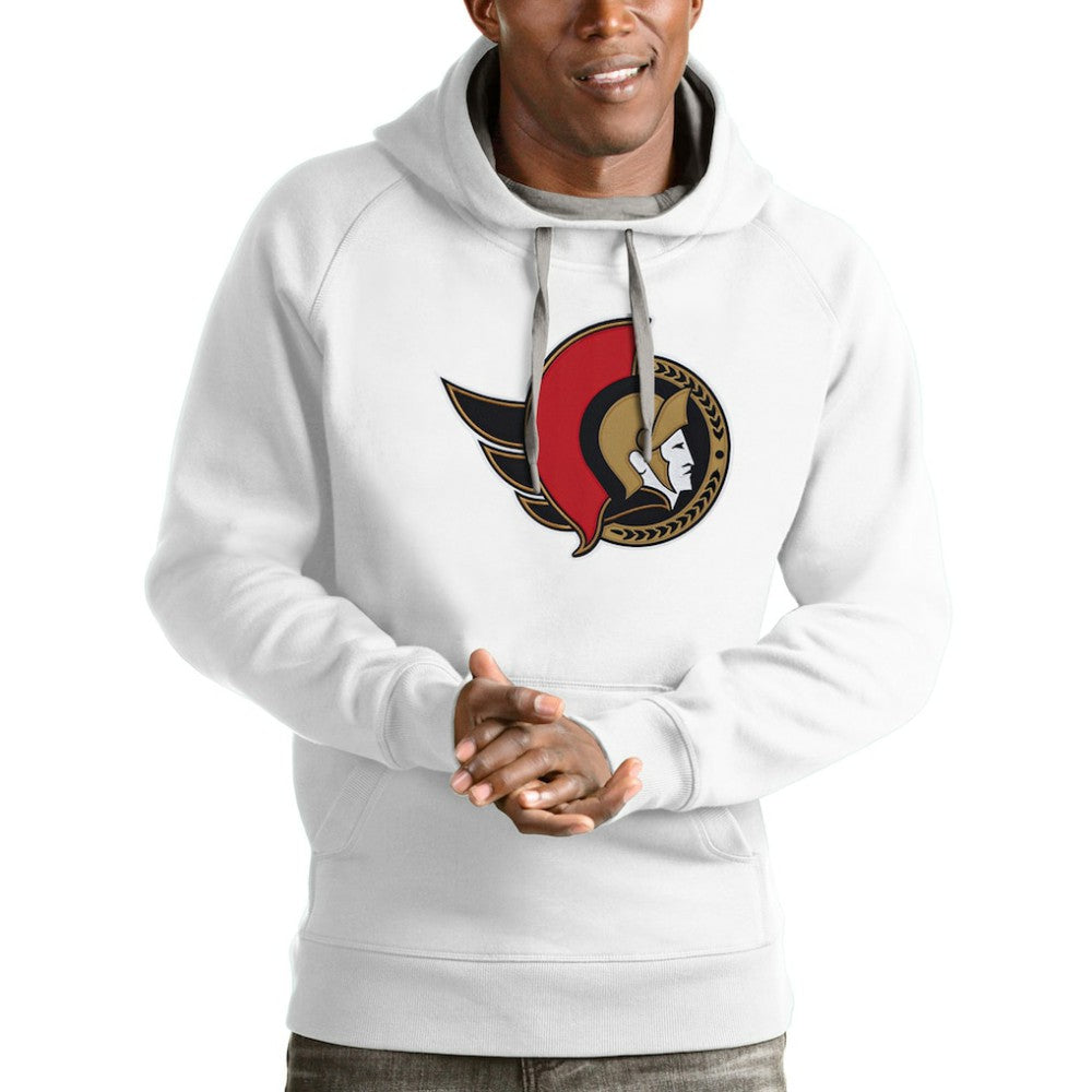 Ottawa Senators Antigua Logo Victory Pullover Hoodie - White - NHL