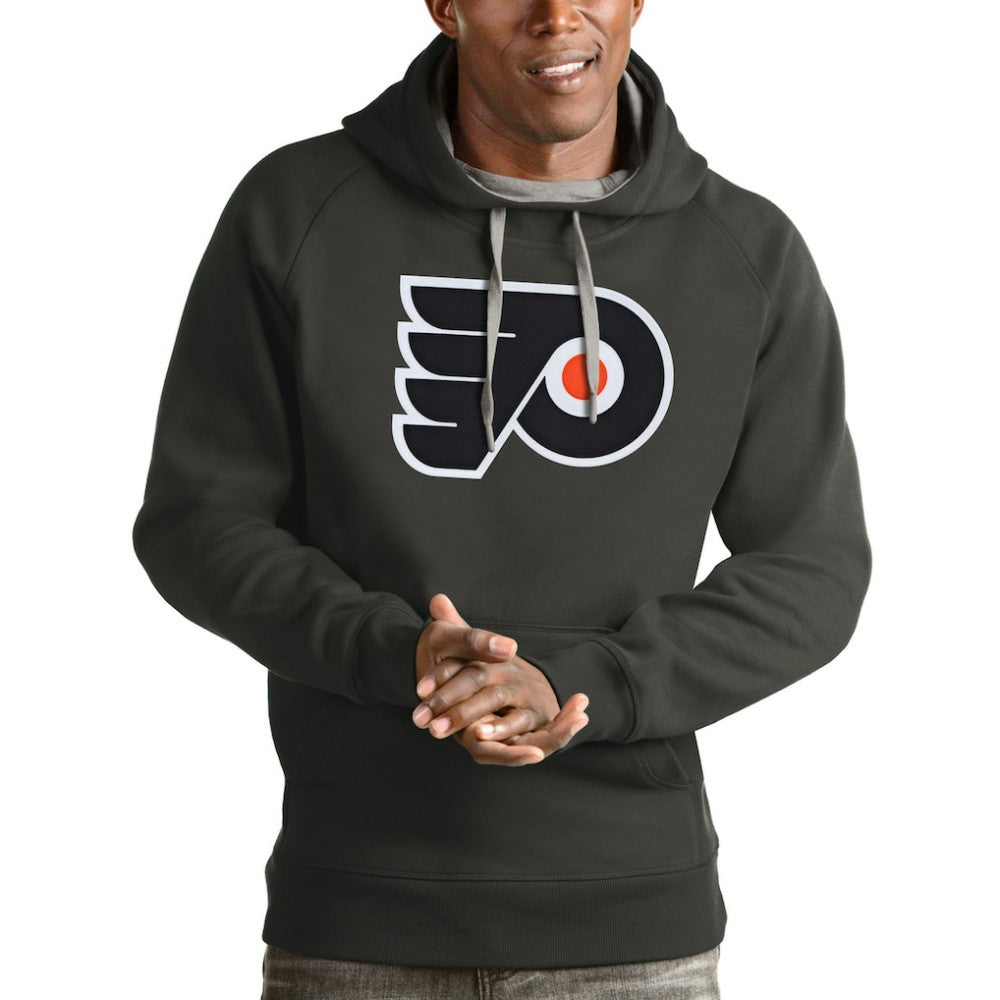 Philadelphia Flyers Antigua Logo Victory Pullover Hoodie - Charcoal - NHL