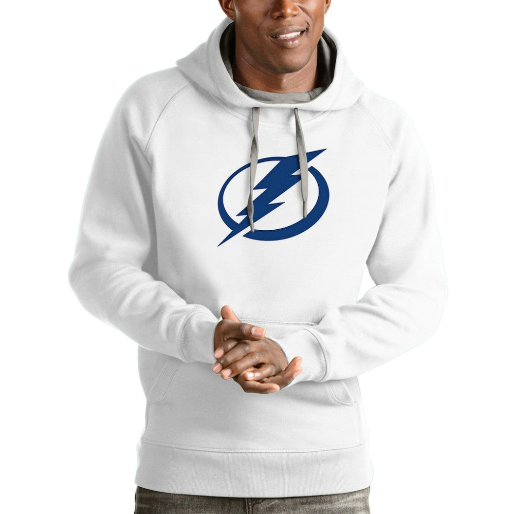 Tampa Bay Lightning Antigua Logo Victory Pullover Hoodie - White - NHL