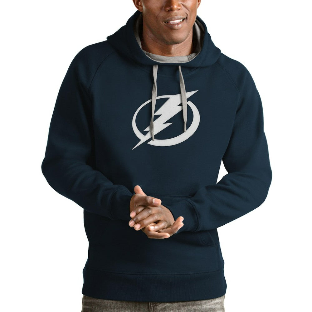 Tampa Bay Lightning Antigua Logo Victory Pullover Hoodie - Navy - NHL
