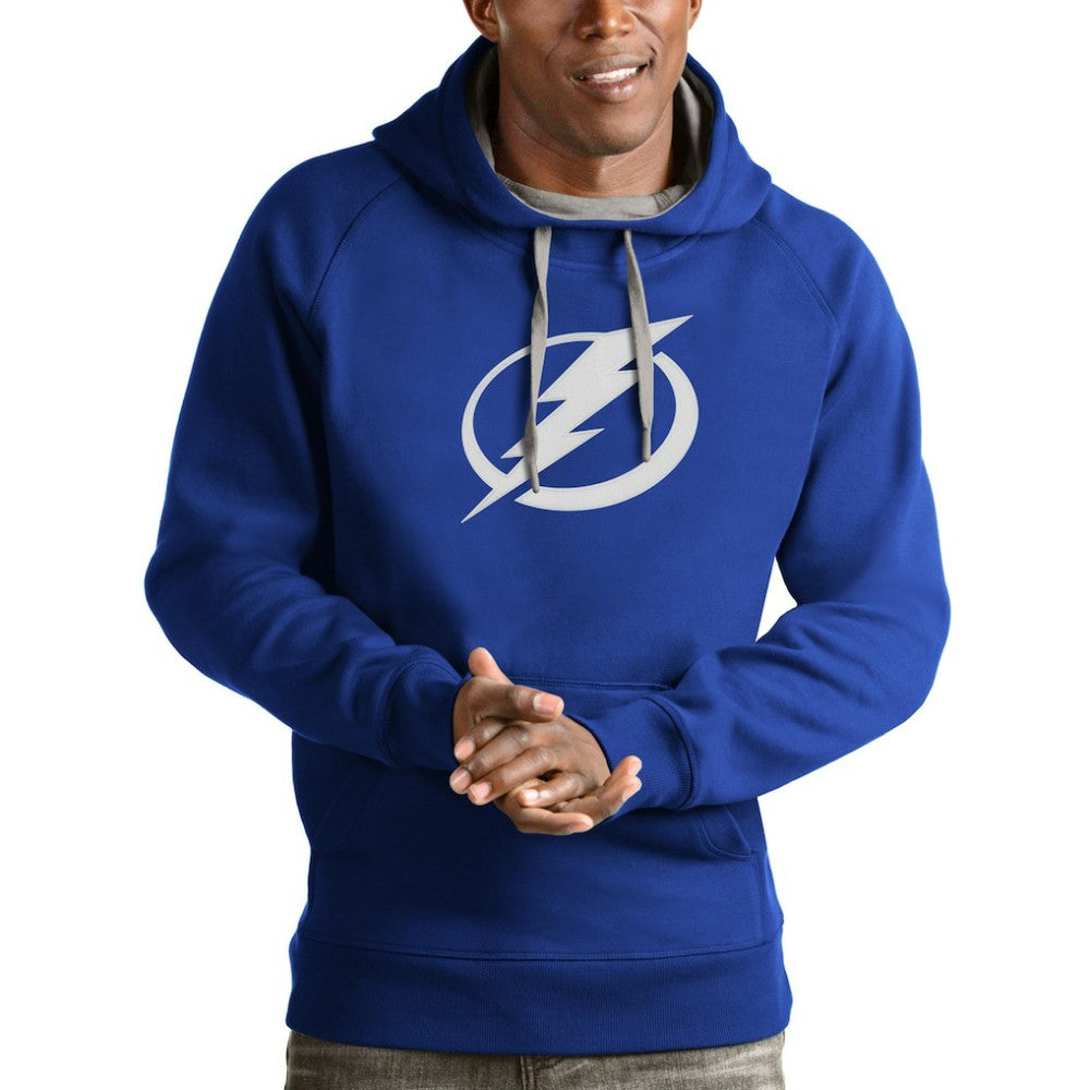 Tampa Bay Lightning Antigua Logo Victory Pullover Hoodie - Blue - NHL