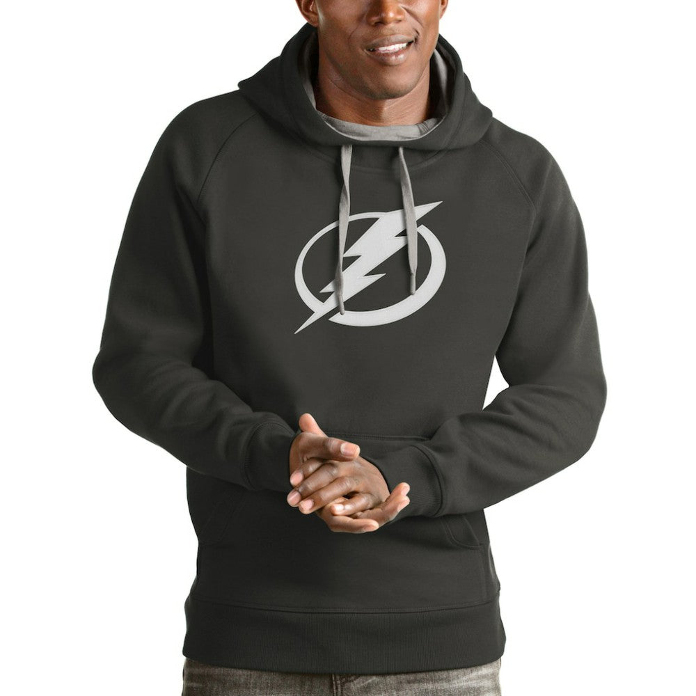 Tampa Bay Lightning Antigua Logo Victory Pullover Hoodie - Charcoal - NHL