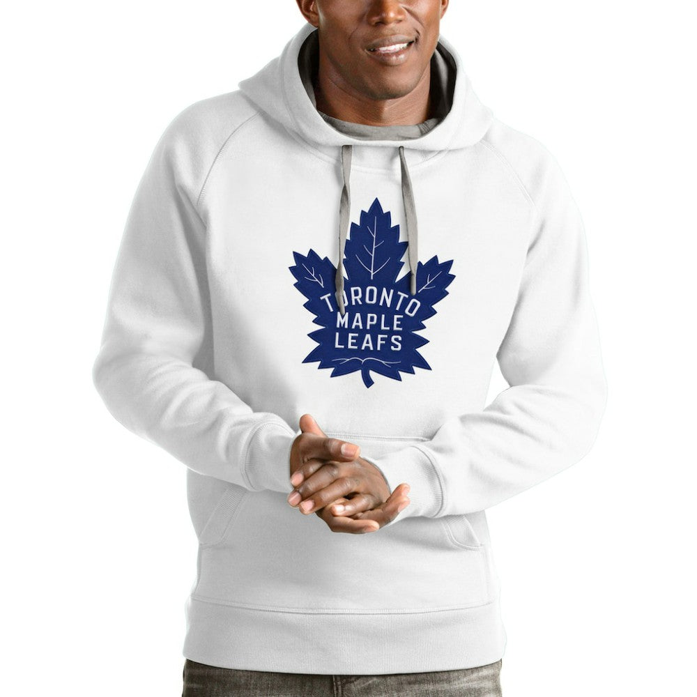 Toronto Maple Leafs Antigua Logo Victory Pullover Hoodie - White - NHL