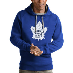 Toronto Maple Leafs Antigua Logo Victory Pullover Hoodie - Blue - NHL