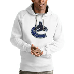 Vancouver Canucks Antigua Logo Victory Pullover Hoodie - White - NHL