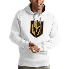 Vegas Golden Knights Antigua Logo Victory Pullover Hoodie - White - NHL
