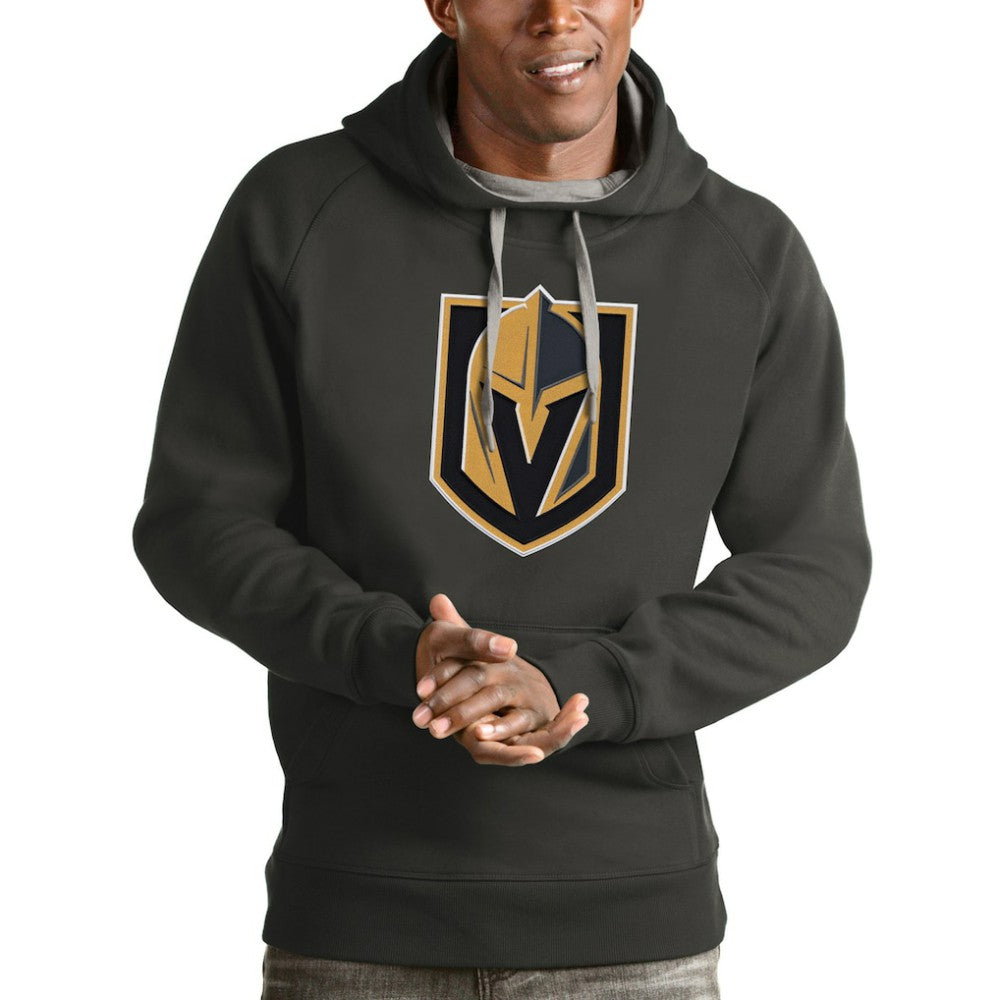Vegas Golden Knights Antigua Logo Victory Pullover Hoodie - Charcoal - NHL