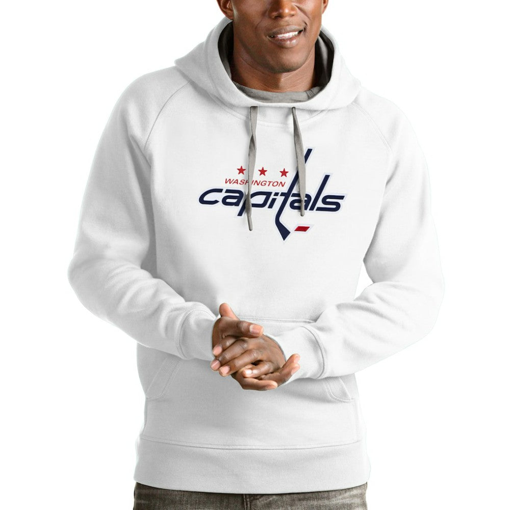 Washington Capitals Antigua Logo Victory Pullover Hoodie - White - NHL