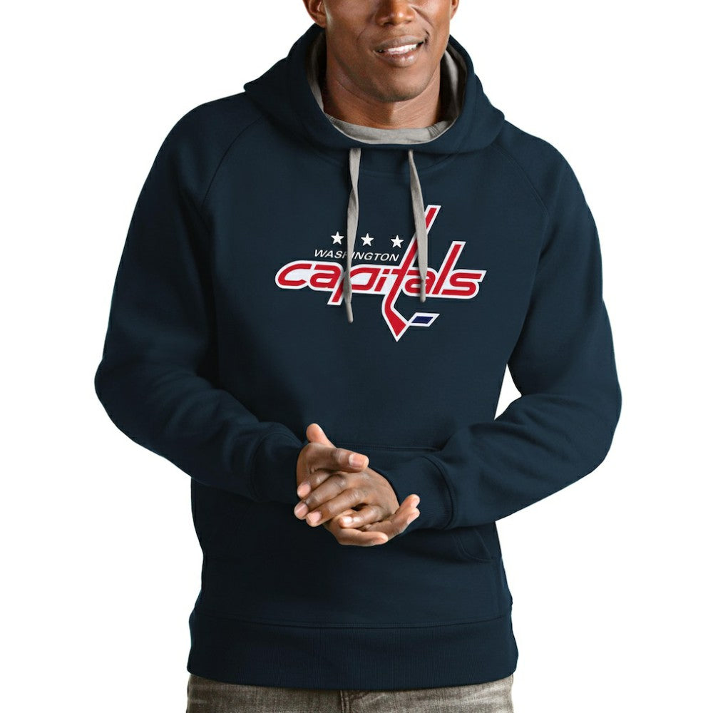 Washington Capitals Antigua Logo Victory Pullover Hoodie - Navy - NHL