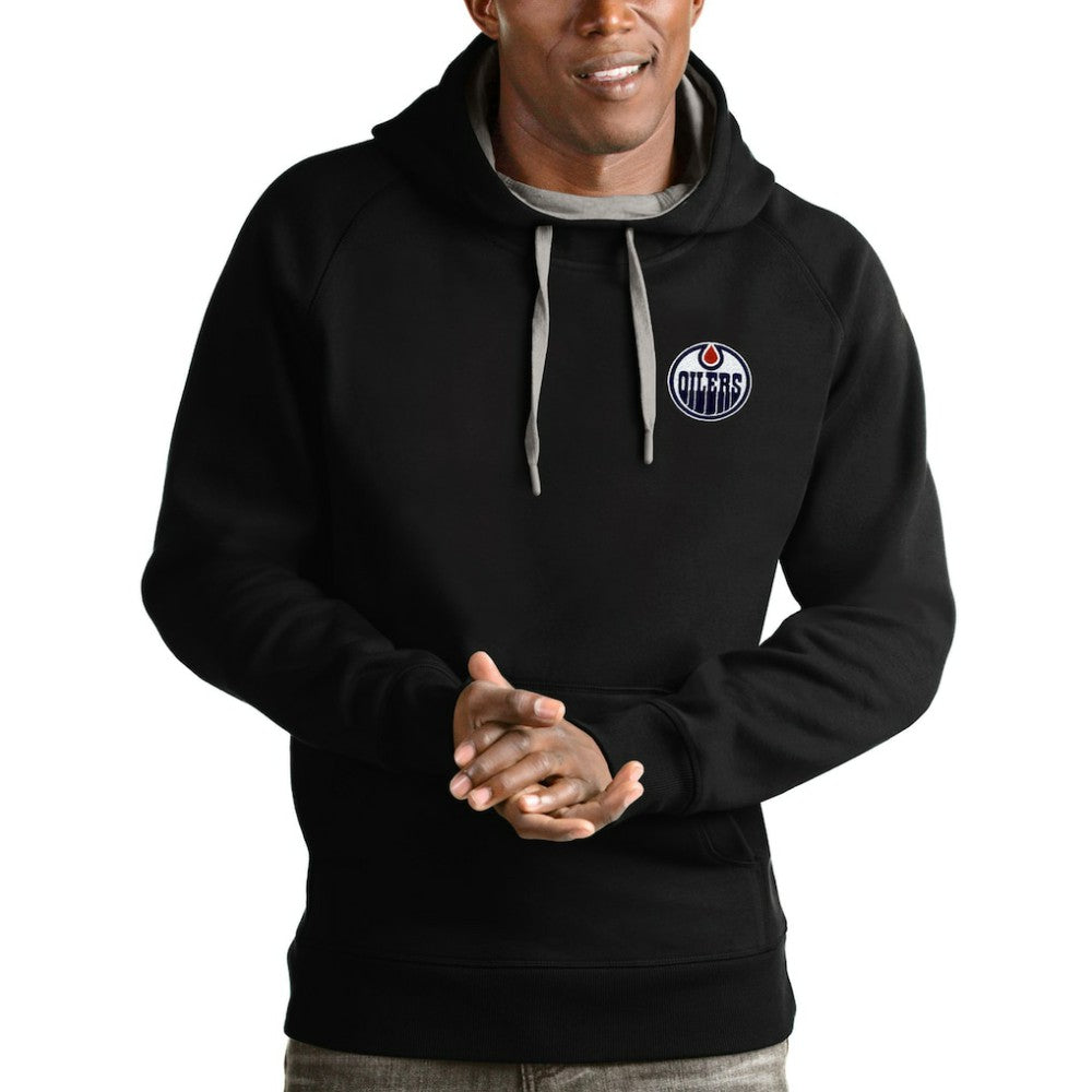 Edmonton Oilers Antigua Victory Pullover Hoodie - Black - NHL