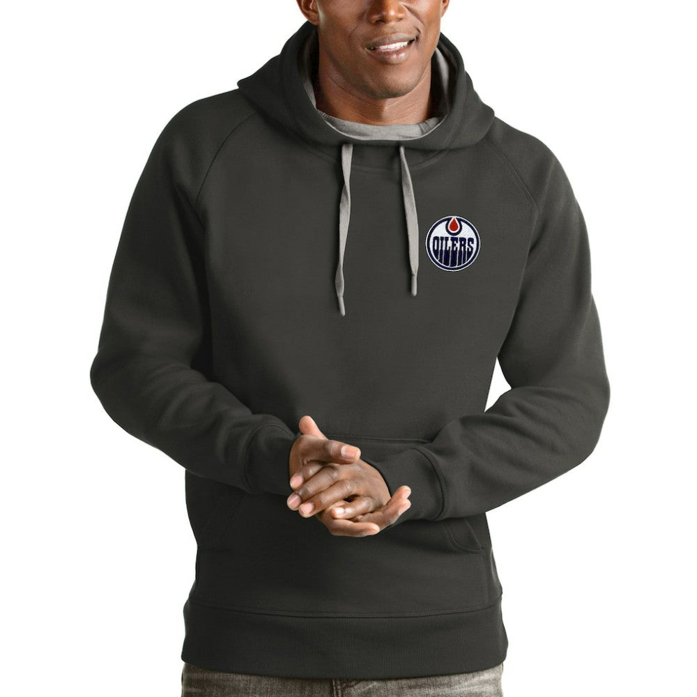 Edmonton Oilers Antigua Victory Pullover Hoodie - Charcoal - NHL