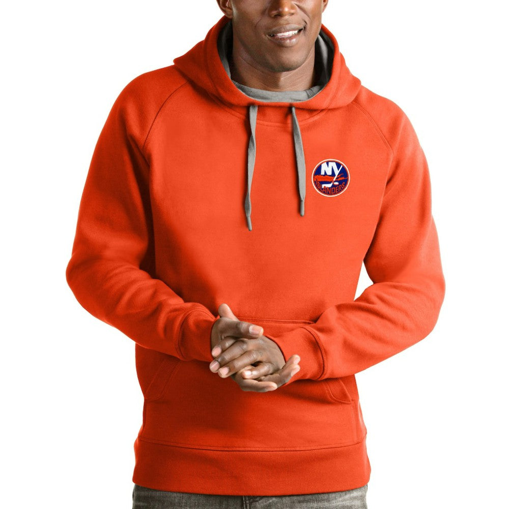New York Islanders Antigua Victory Pullover Hoodie - Orange - NHL