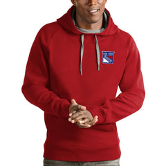 New York Rangers Antigua Victory Pullover Hoodie - Red - NHL