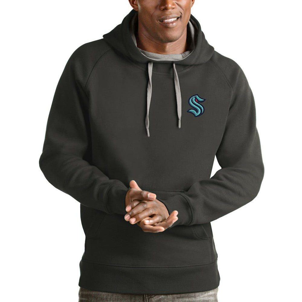 Seattle Kraken Antigua Victory Pullover Hoodie - Charcoal - NHL